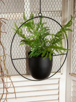 Colgador de plantas de metal, macetero colgante de techo, macetero moderno, soporte para plantas en maceta, macetero minimalista para decoración del hogar en interiores y exteriores Esg17472