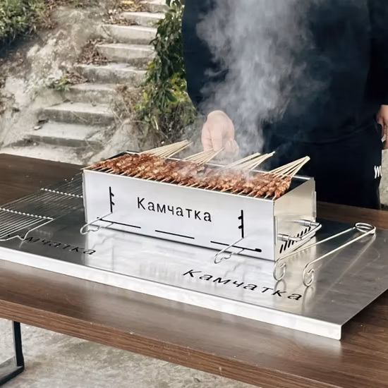 Estufa de barbacoa, parrilla de barbacoa doméstica, estufa de barbacoa al aire libre para más de 5 personas, herramienta portátil para acampar de carbón